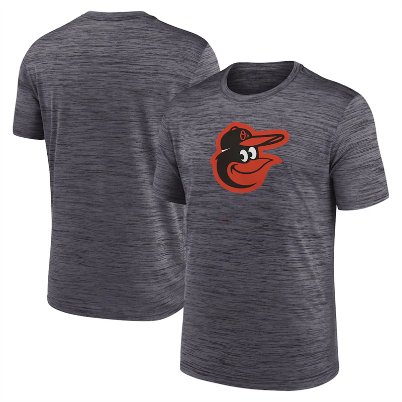 Men's Baltimore Orioles Grey Team Logo Velocity Performance T-Shirt Men's Baltimore Orioles Grey Team Logo Velocity Performance T-Shirt